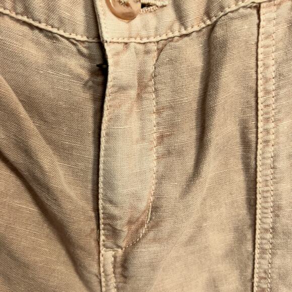 Sundance Pants Small Crochet Linen Cotton Tan Adjustable Cuff Cottage Boho - Picture 5 of 9